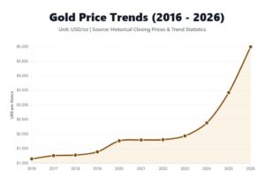 A Decade of Gains Gold Prices Climb 300% Safe Haven Status in Focus